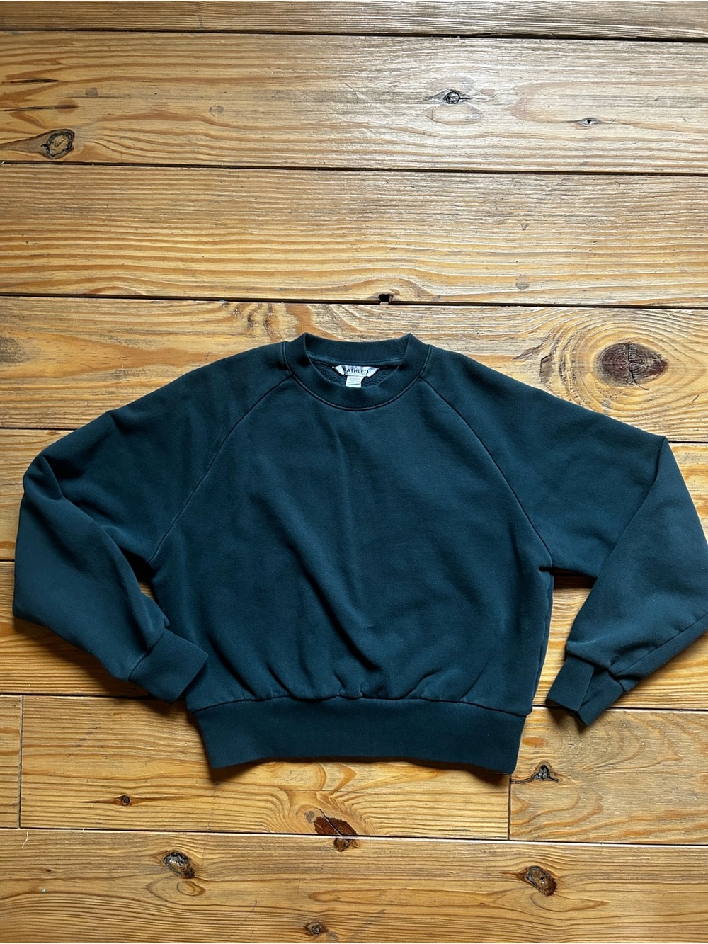 Athleta Forever Fleece Relaxed Crewneck Teal Size XS